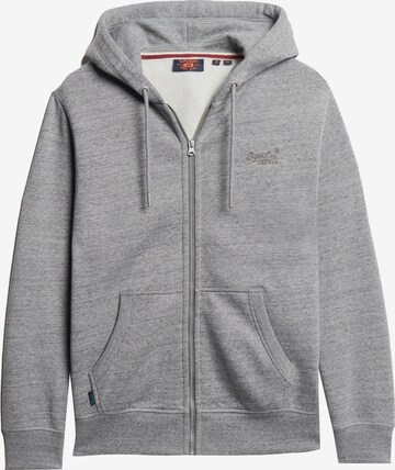 Veste de survêtement Superdry en gris : devant