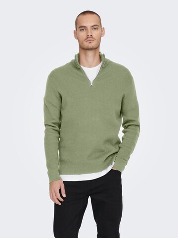 Pullover 'Phil' di Only & Sons in verde: frontale