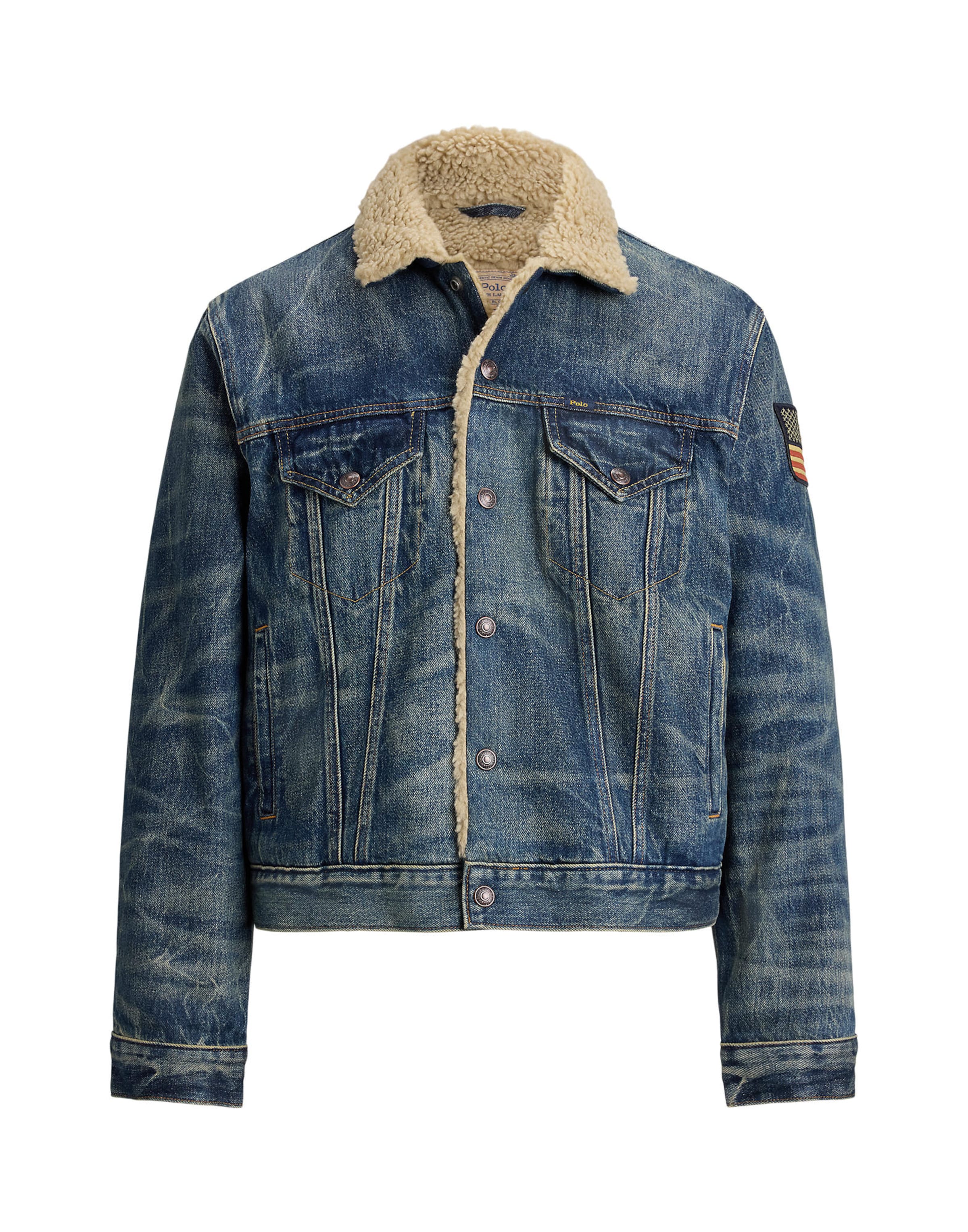 Polo Ralph Lauren Tussenjas in Blauw: voorkant
