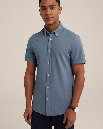 WE Fashion Slim fit Button Up Shirt in Blue