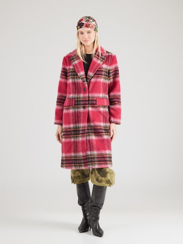 Desigual Демисезонное пальто в Ярко-розовый: спереди