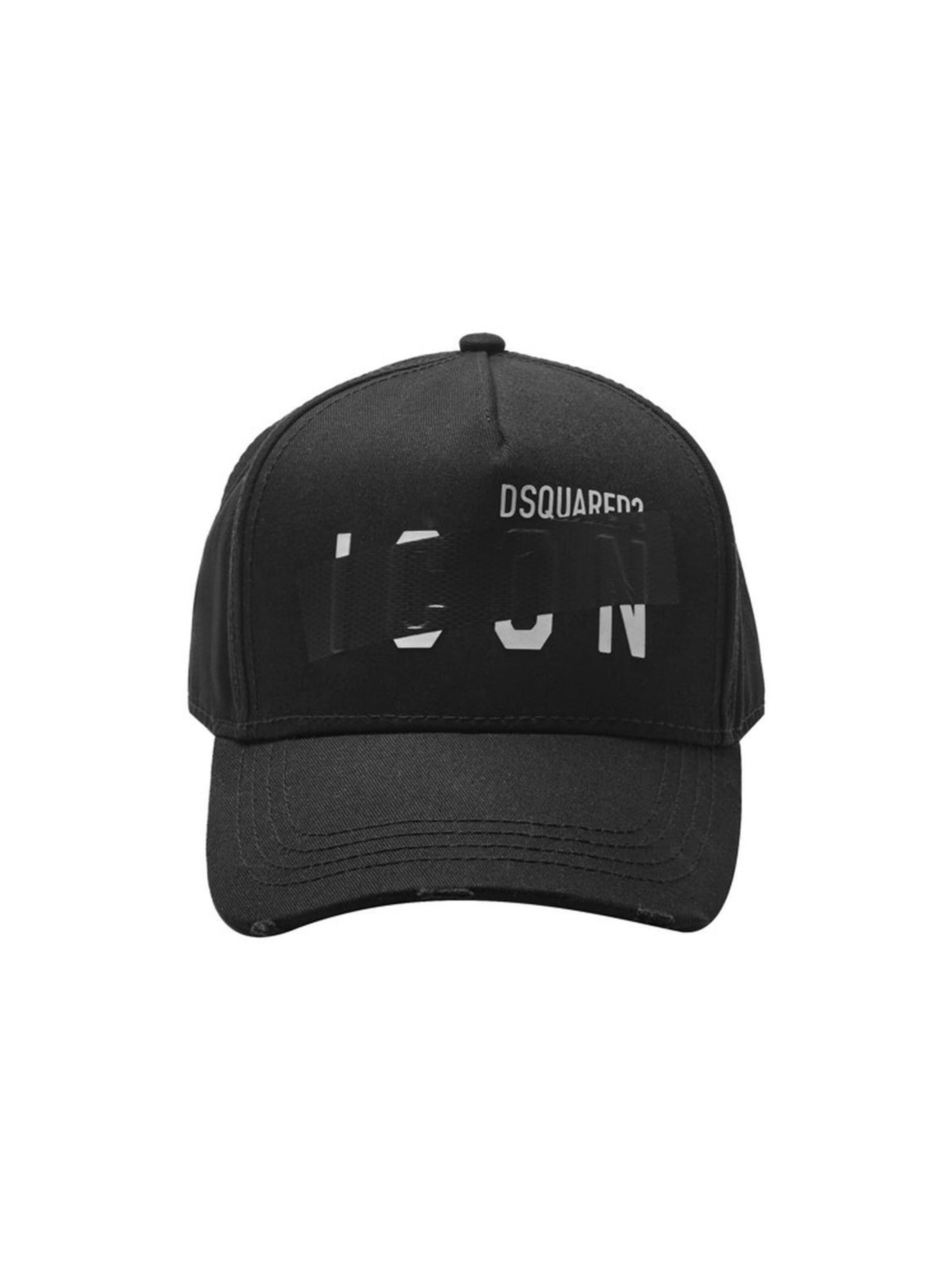 DSQUARED2 Cap 'Dsquared2 Be ICON Baseball Cap Schwarz Unisex'‌‌‌ in Schwarz: Vorderseite