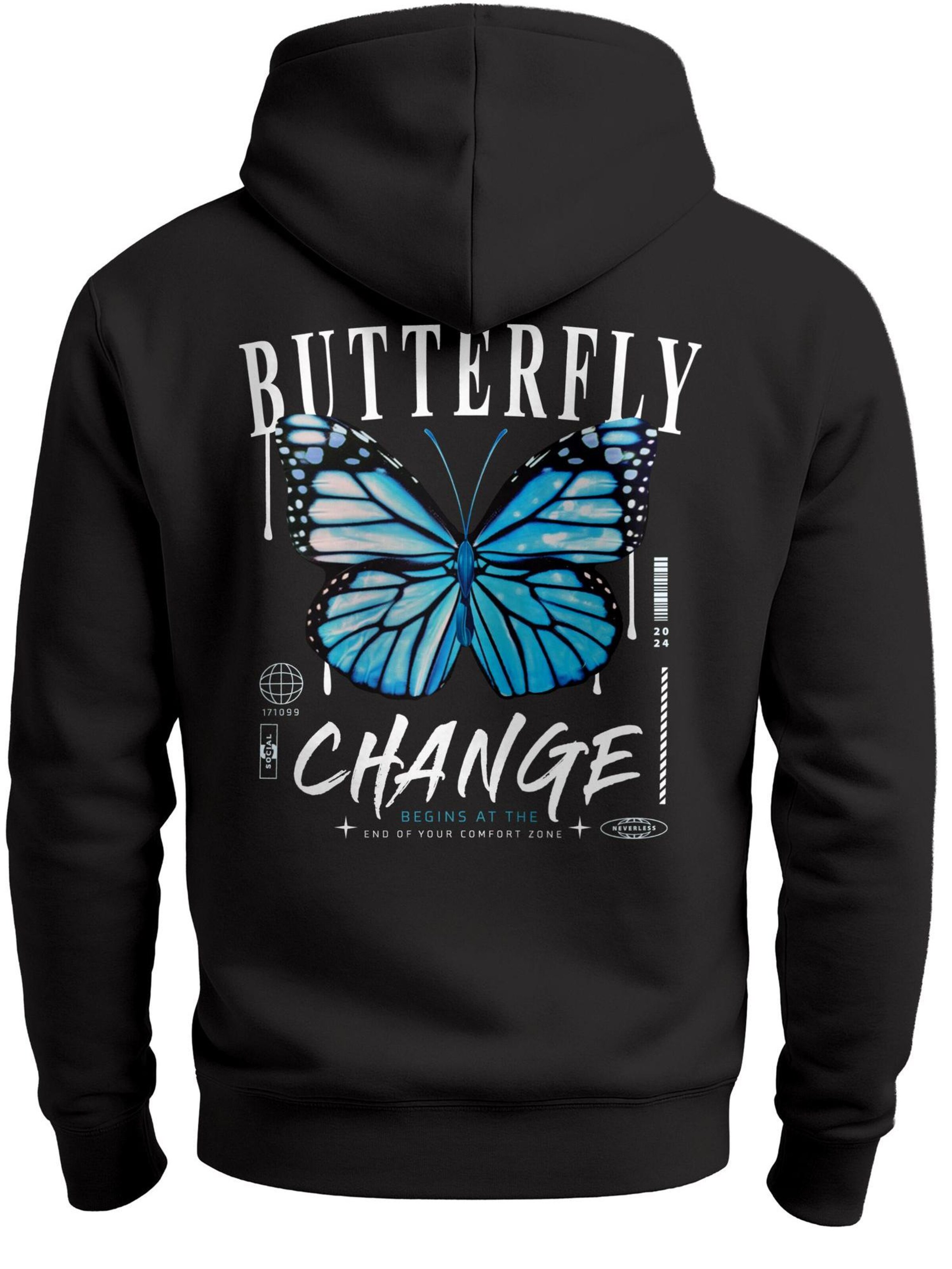 Neverless Sweatshirt 'Butterfly Change' in Black