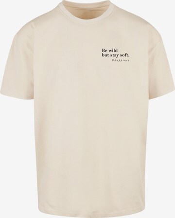 T-Shirt 'Happines' Merchcode en beige : devant