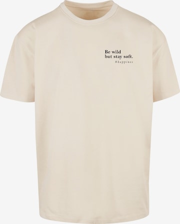 Merchcode Shirt 'Happines' in Beige: voorkant