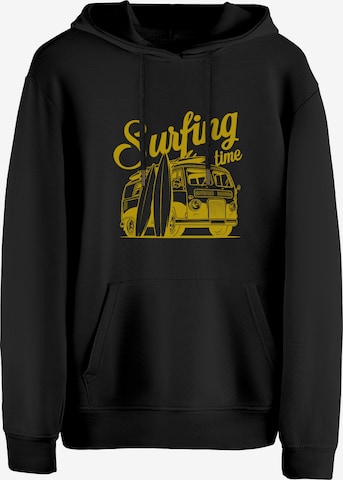 Sweat-shirt 'Surf Time - Urlaub & Meer' Cotton Prime en noir : devant