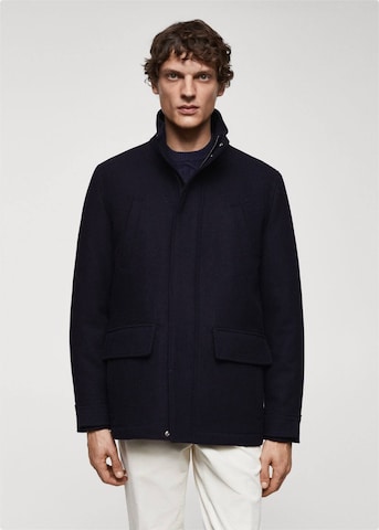 MANGO MAN Between-Seasons Coat 'Ray' in Blue: front