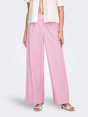 Wide Leg Pantalon 'ONLLoris' ONLY en violet : devant