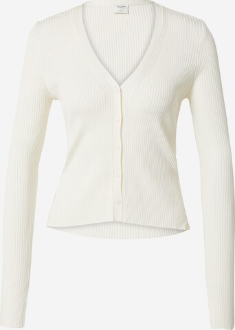 Abercrombie & Fitch Knit Cardigan 'GLOSSY' in White: front