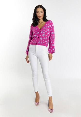 faina Gebreid vest in Roze