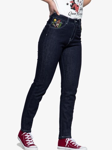 Queen Kerosin Slimfit Jeans‌‌‌‌‌‌‌‌‌‌ in Blau