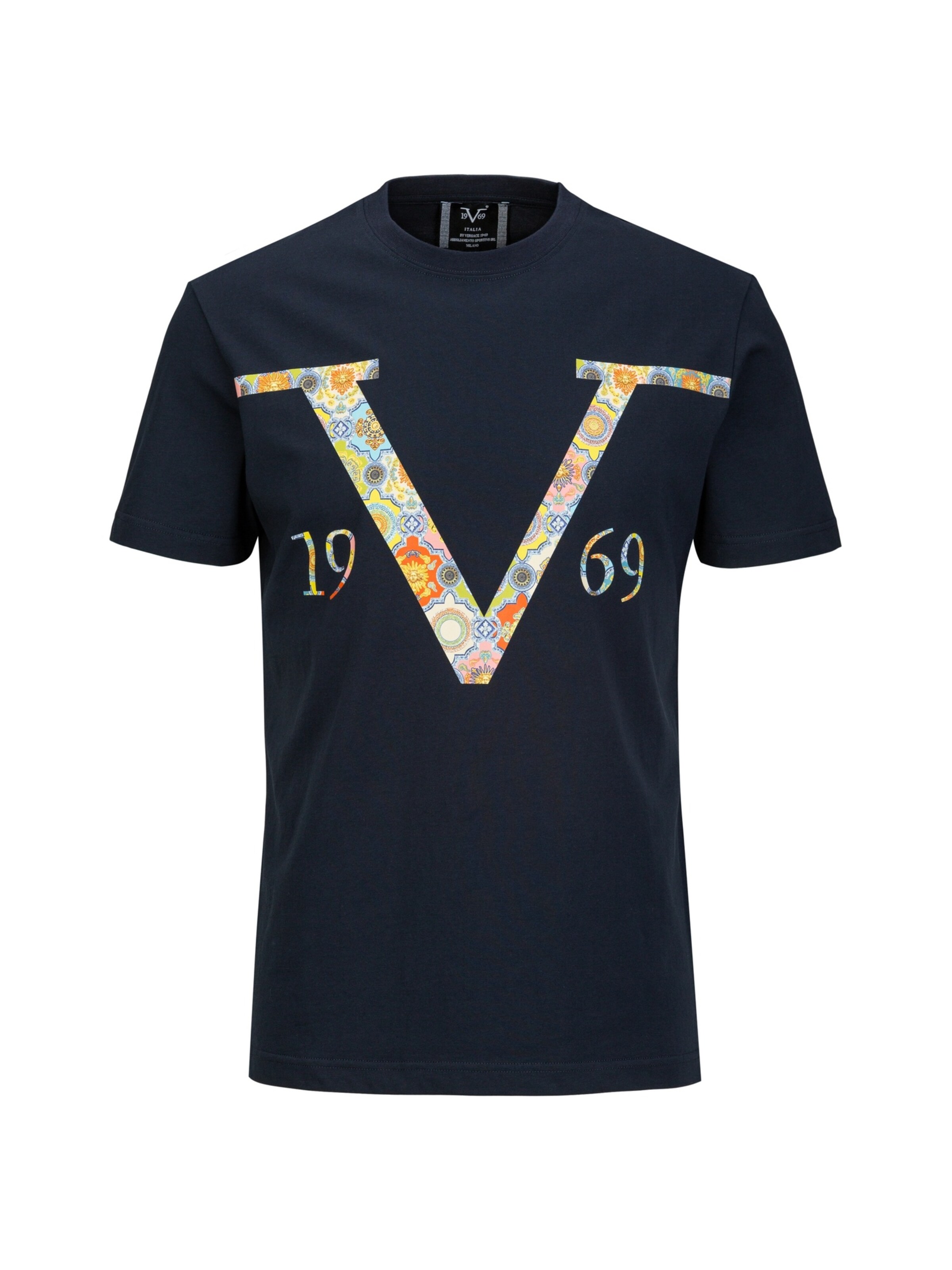 T-Shirt 'Rafael Baroque' 19V69 ITALIA en bleu : devant