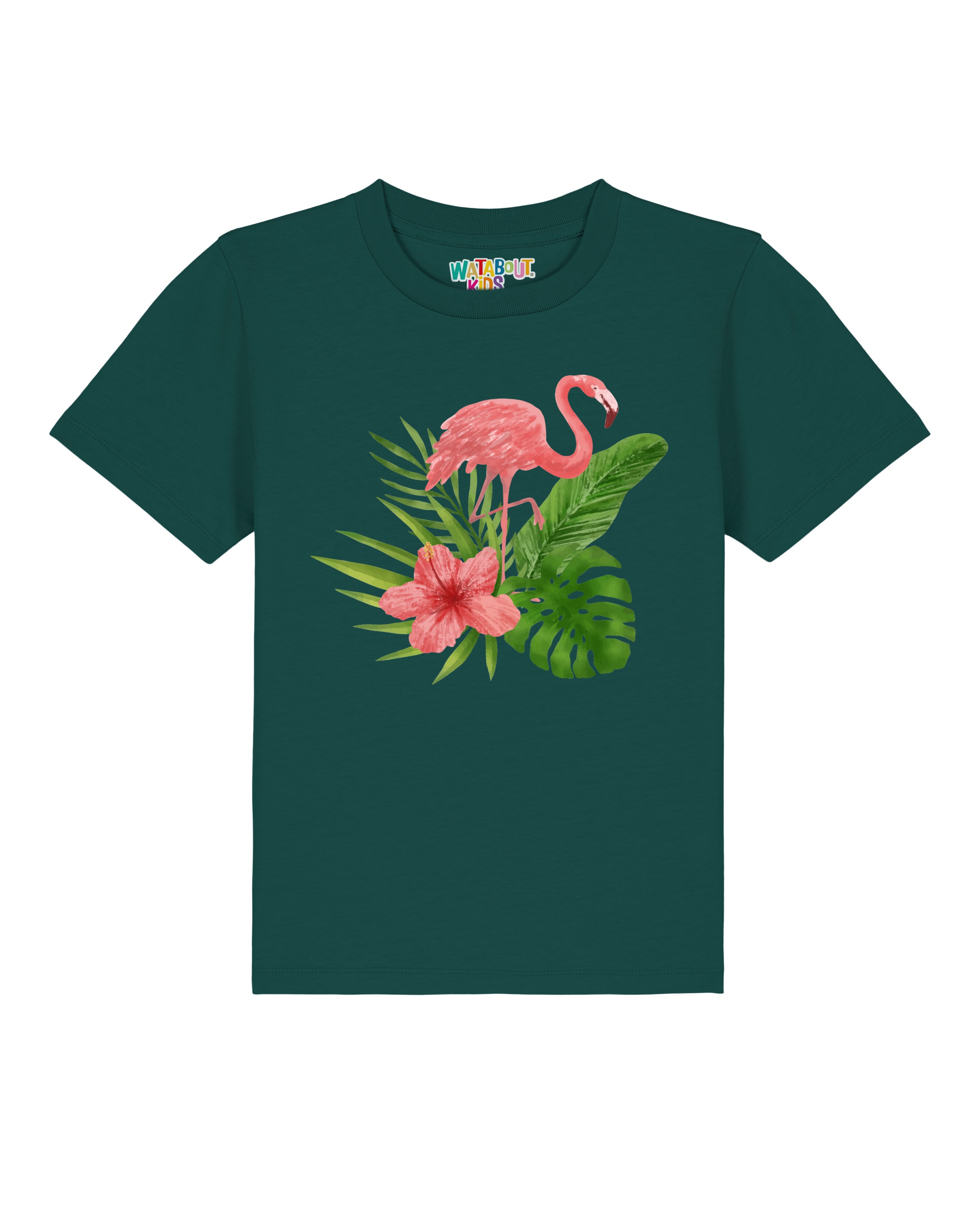watabout.kids Shirt 'Flamingo' in Green: front