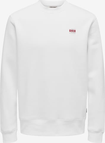 Only & Sons Sweatshirt 'ONSDAWSON' in Weiß: Vorderseite