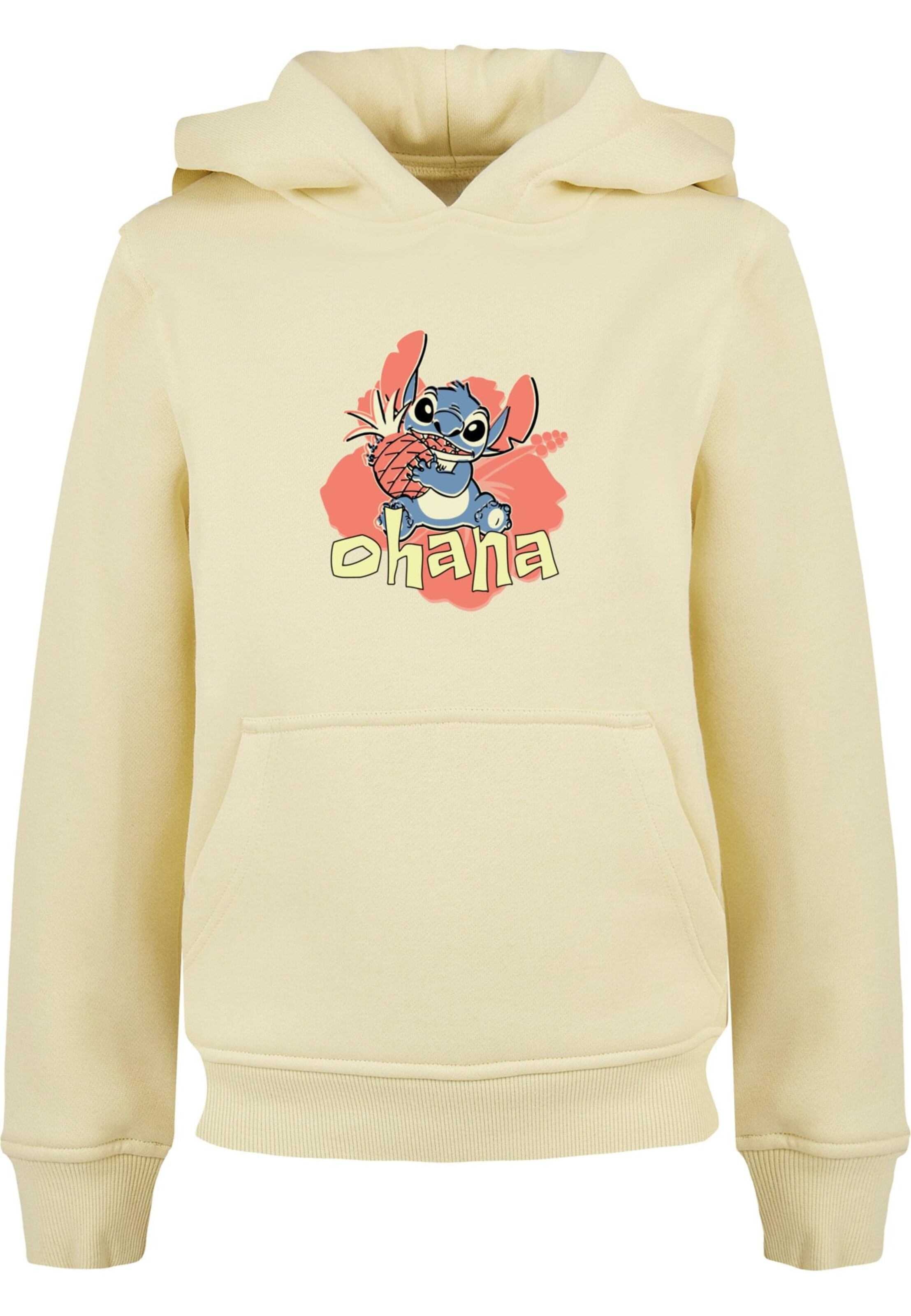 ABSOLUTE CULT Sweatshirt 'Lilo And Stitch - Ohana Pineapple' in Yellow: front