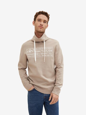 Sweat-shirt TOM TAILOR en beige : devant