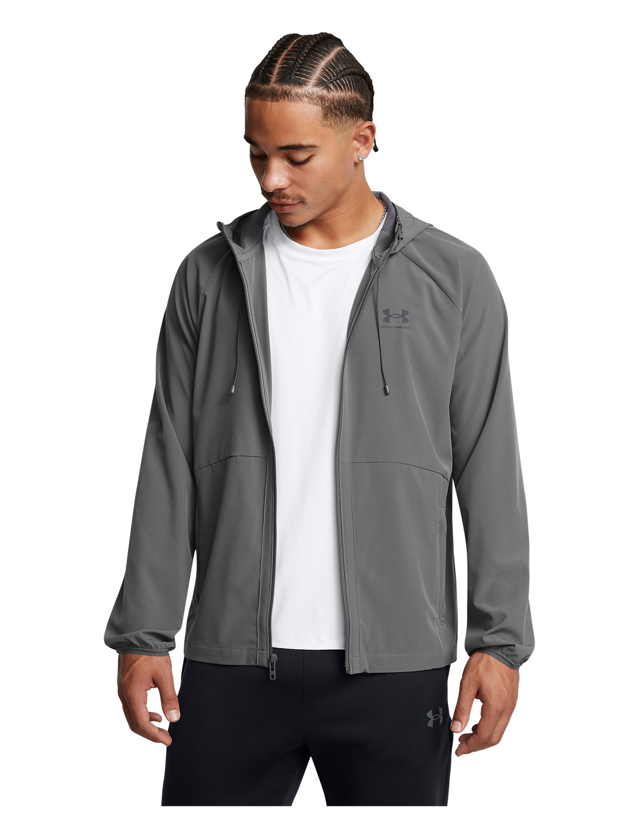 Veste de sport 'Vibe' UNDER ARMOUR en gris : devant