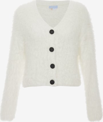 Poomi Knit Cardigan in White: front