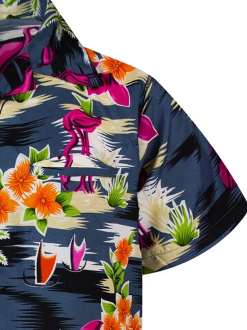 King Kameha - Camiseta 'Flamingos' en negro