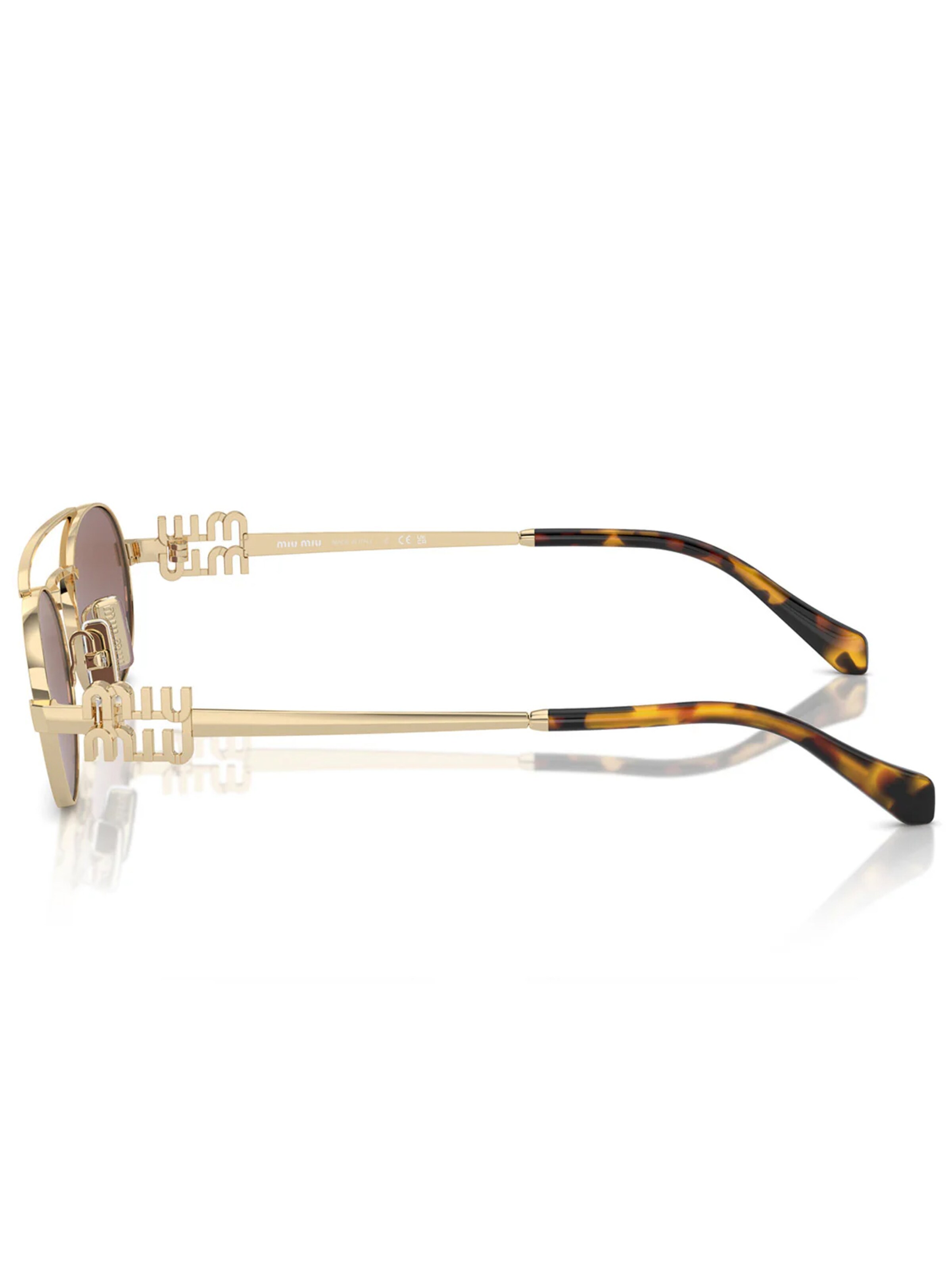 Miu Miu Sonnenbrille 'Miu Miu Occhiali da Sole MU54ZS ZVN70D Oro/Marrone Donna'‌‌‌ in Gold