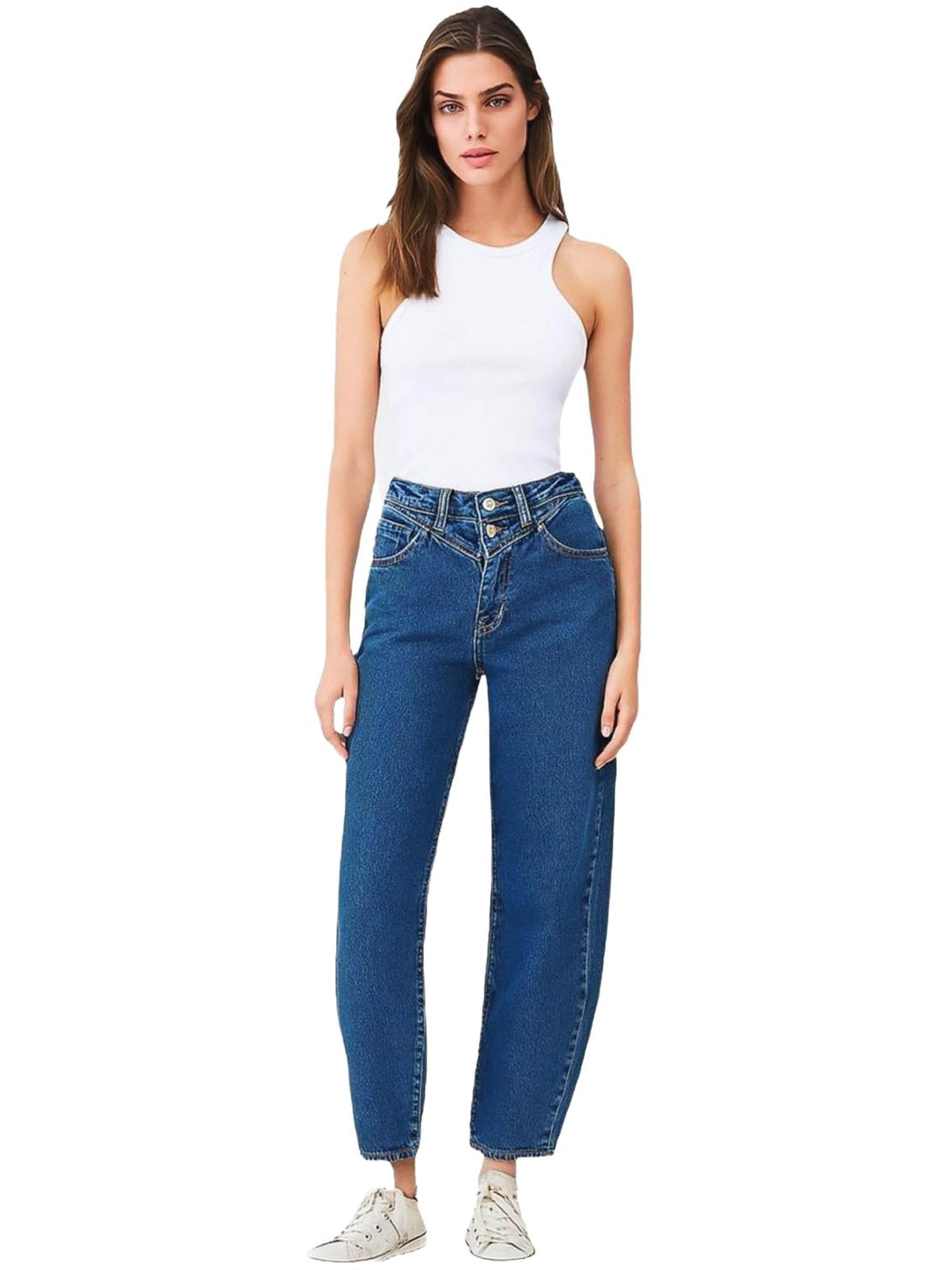 LTB Jeans - Pierna ancha Vaquero 'LTB Jeans Damen Rosalia Mid Waist Ballonjeans' en verde