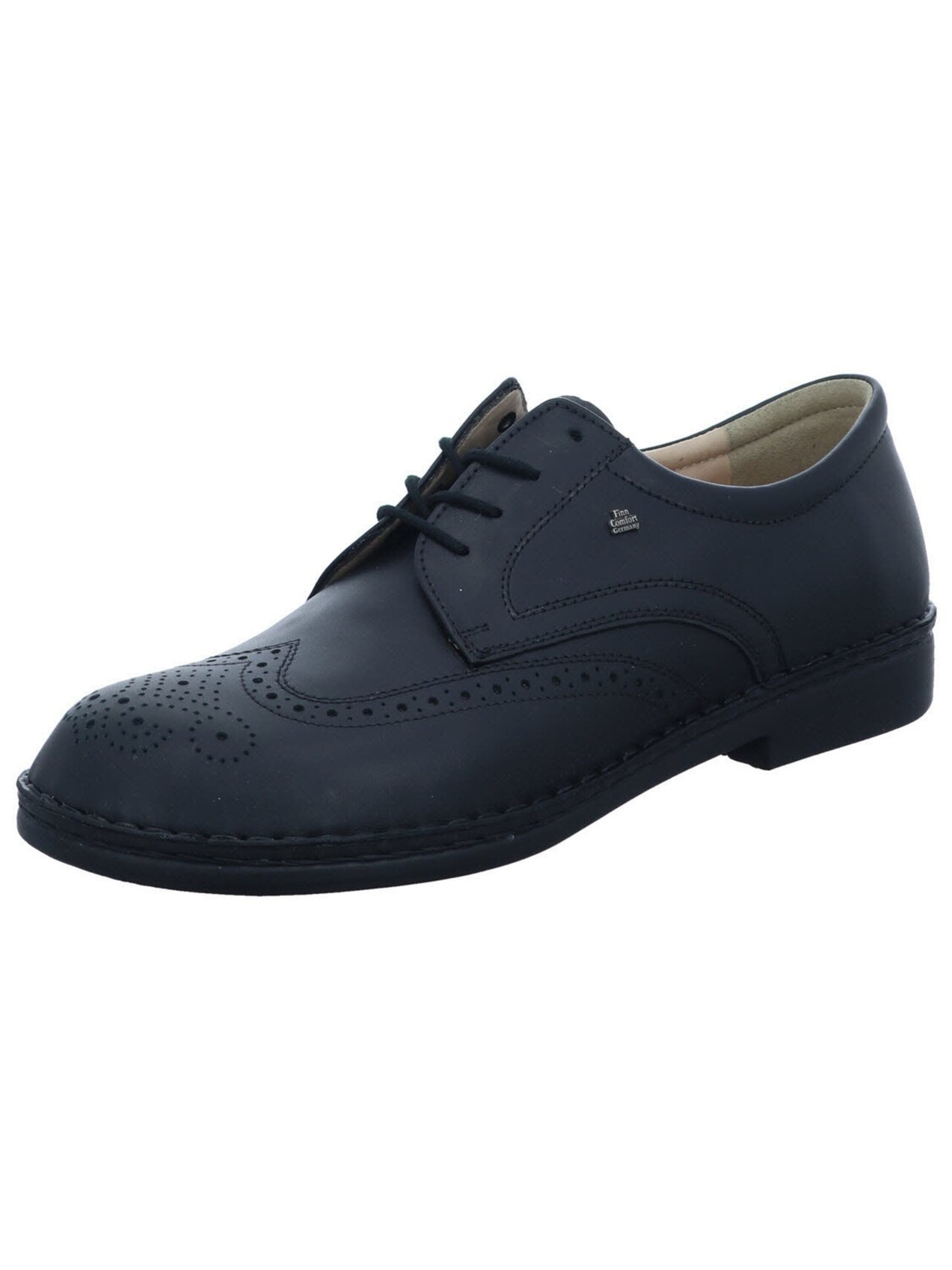 Scarpa stringata 'Schnürschuh Herren 01212 060099 Echtleder in schwarz' di Finn Comfort in nero: frontale