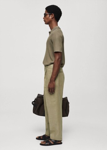 MANGO MAN Regular Pleated Pants 'brunsa' in Green