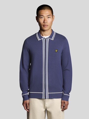 Lyle & Scott Gebreid vest in Blauw: voorkant