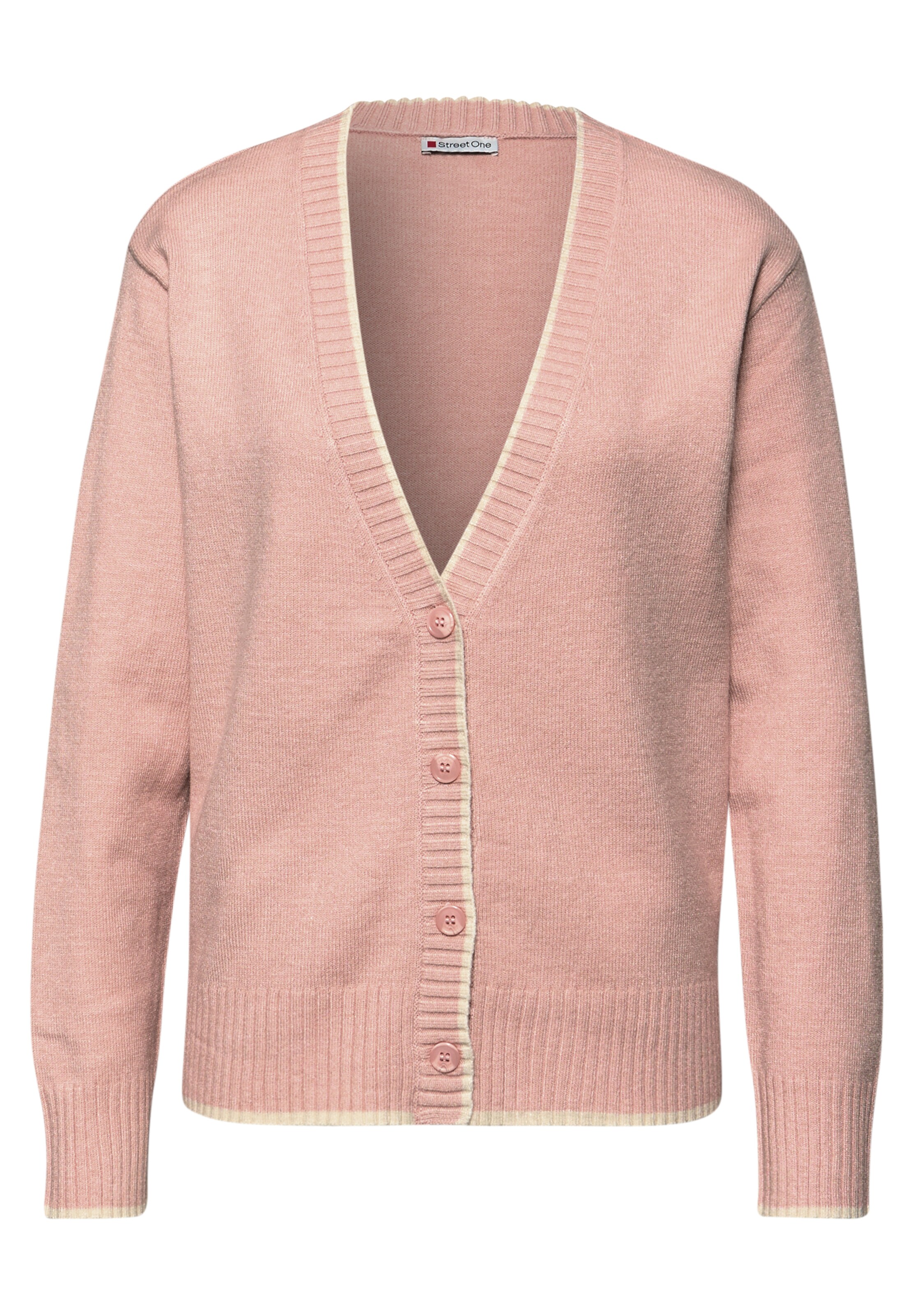 STREET ONE Strickjacke in Pink: Vorderseite
