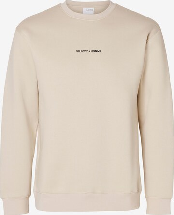 SELECTED HOMME Sweatshirt 'Hankie' in Beige: front