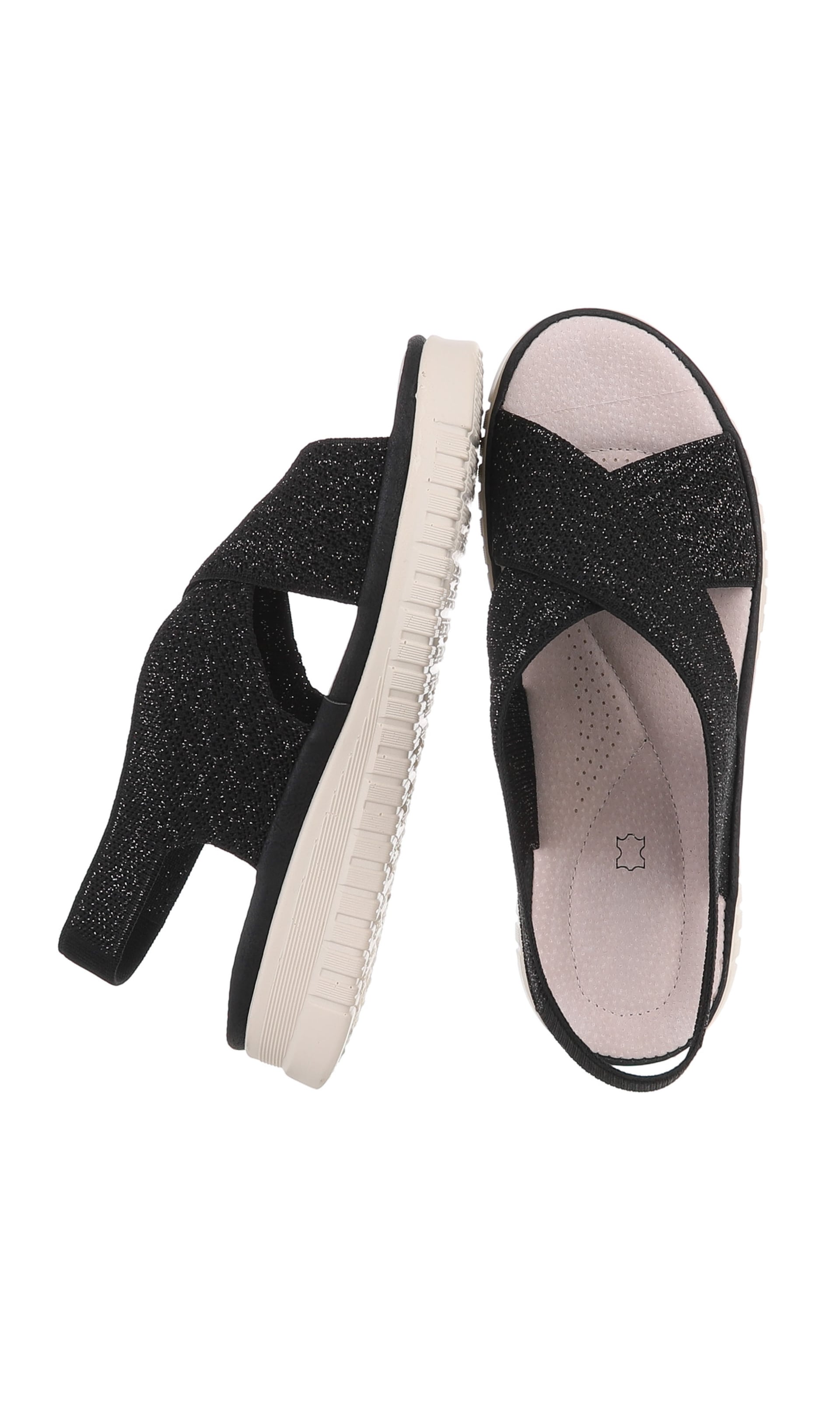 Ital-Design Strap Sandals in Black