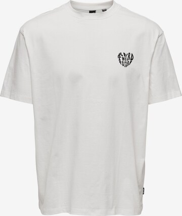 T-Shirt 'SHANS' Only & Sons en blanc : devant