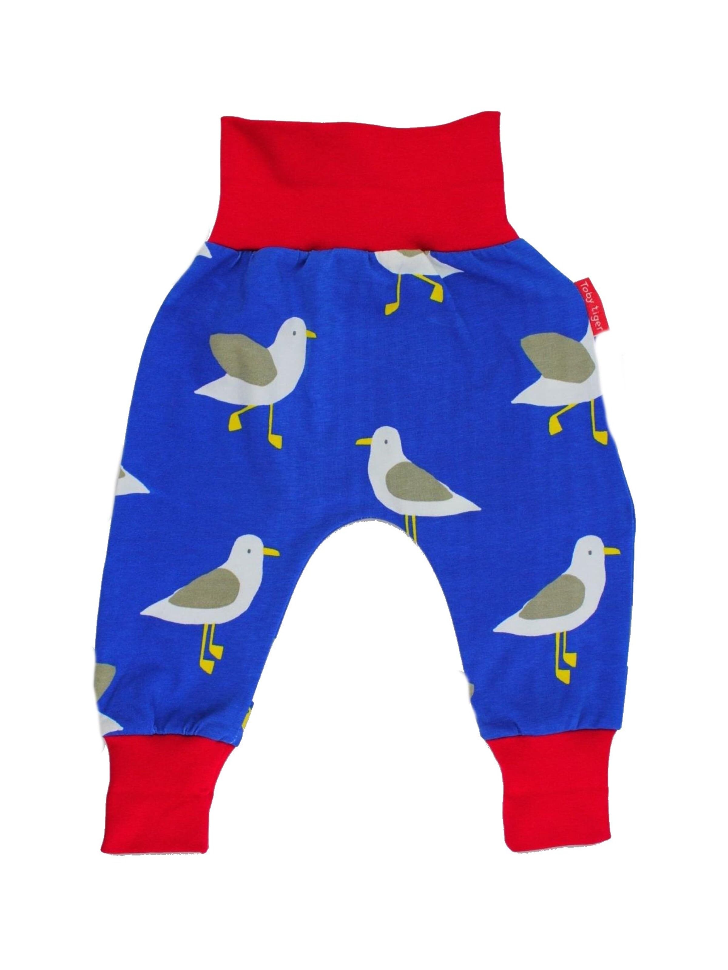 Toby Tiger Regular Pants 'Möwentanz-Druck' in Blue: front
