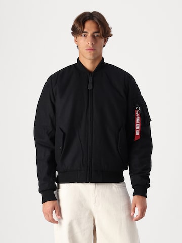 ALPHA INDUSTRIES Jacke 'MA-1' in Schwarz: Vorderseite