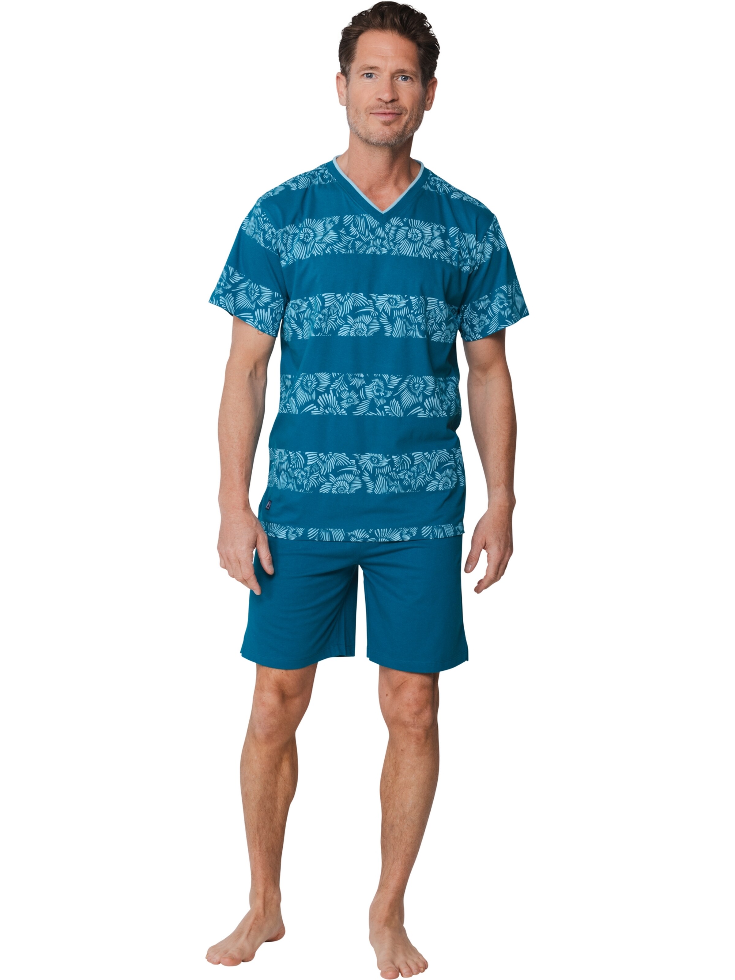 Pyjama court 'Shortama' Pastunette en bleu