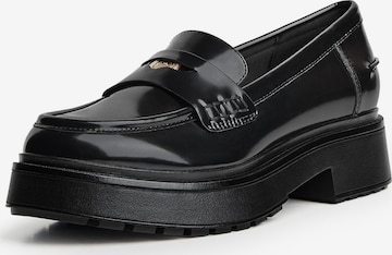 BershkaSlip On cipele - crna boja: prednji dio