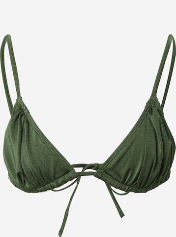 Public Desire Triangle Bikini Top in Green: front