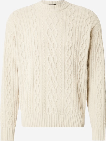 smėlio BOSS Megztinis 'Kableto': priekis