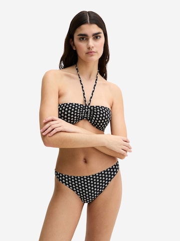 Marc O'Polo Bandeau Triangel-Bikini-Top ' Palm Border Geo ' in Schwarz: Vorderseite