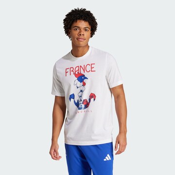 T-Shirt fonctionnel 'Frankreich Handball' ADIDAS PERFORMANCE en blanc : devant