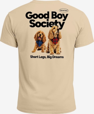 Neverless Shirt 'Good Boy Society' in Beige: front