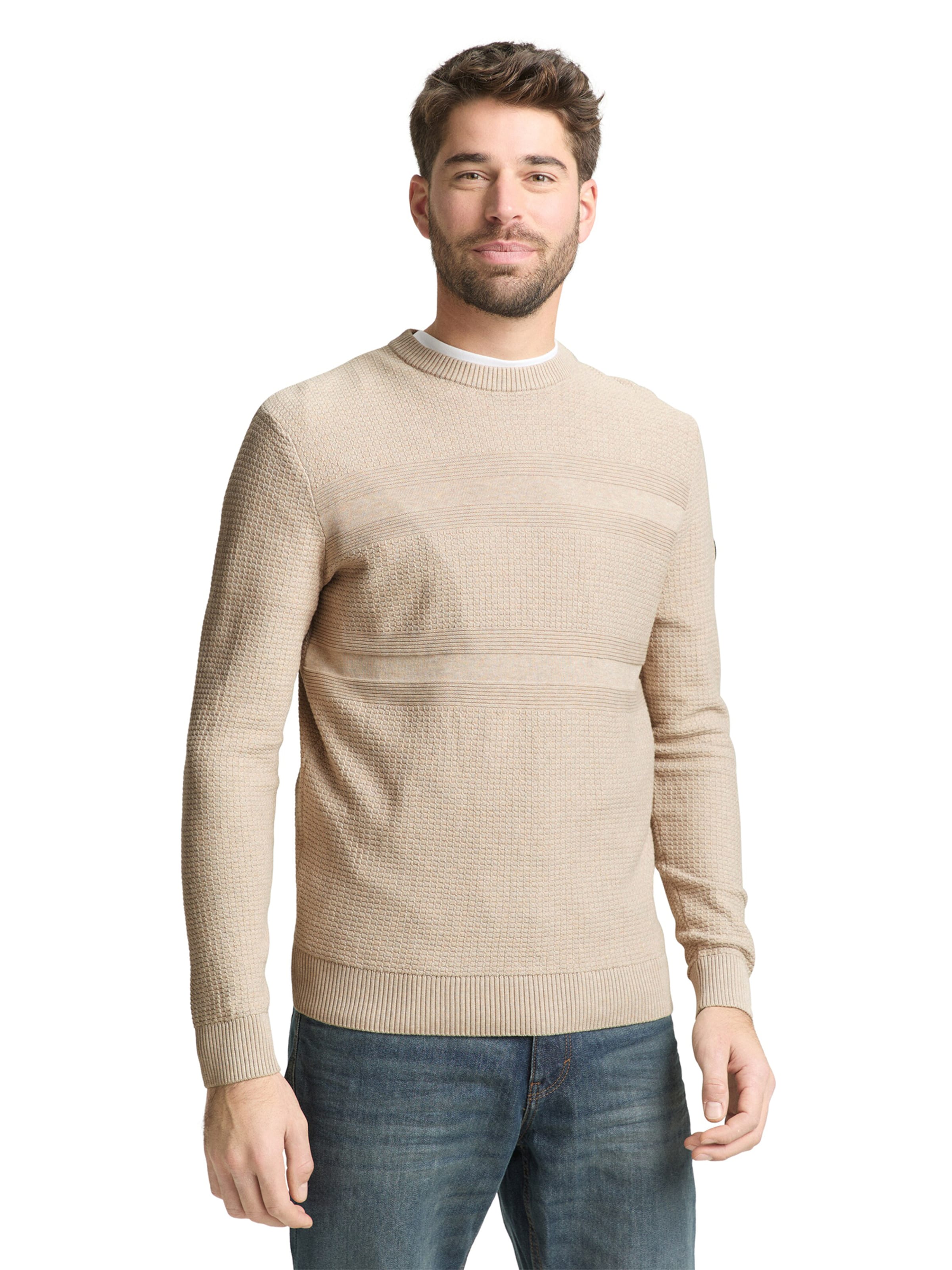 Pull-over TOM TAILOR en beige : devant