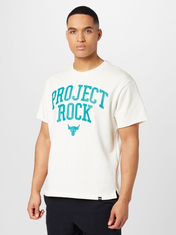 UNDER ARMOUR Functioneel shirt 'Project Rock' in Beige: voorkant