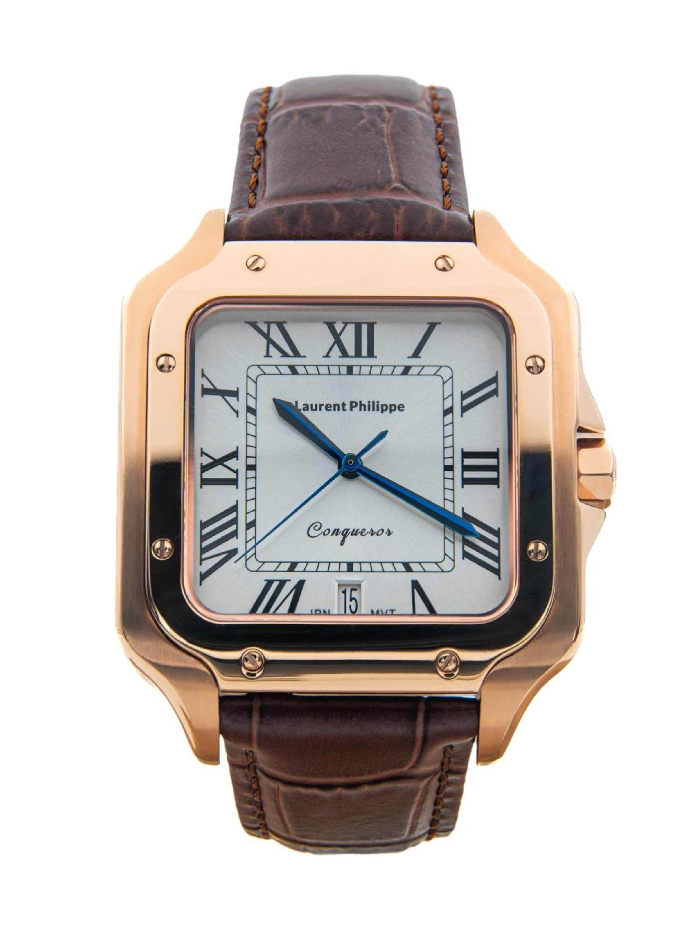 Laurent Philippe - Reloj analógico 'Conqueror Spirit of the Rose Brun Du Palais' en marrón: frente