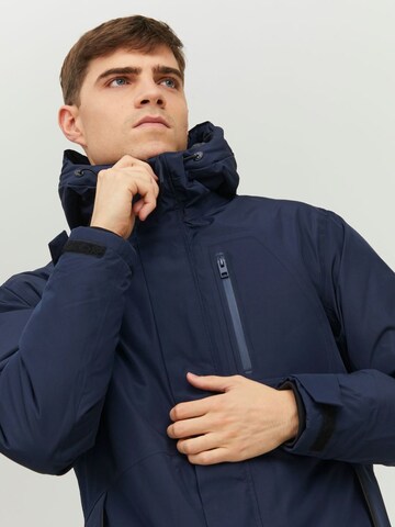 JACK & JONES Between-Seasons Parka 'Wing' in Blue