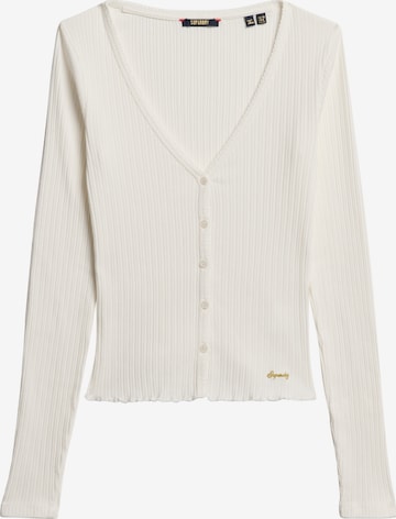 Superdry & Co Gebreid vest 'Essential' in Wit: voorkant