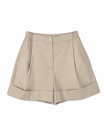 IVA RYCH Slow Fashion Store Regular Bundfaltenhose in Beige: Vorderseite