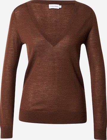 Calvin Klein Sweater in Brown: front