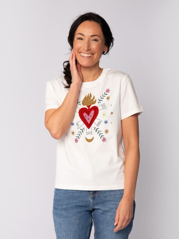 Watapparel Shirt 'Love And Flex' in Wit: voorkant