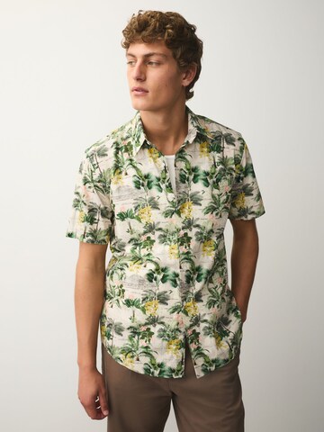 Next Regular Fit Hemd 'Kew Garden' in Beige: Vorderseite